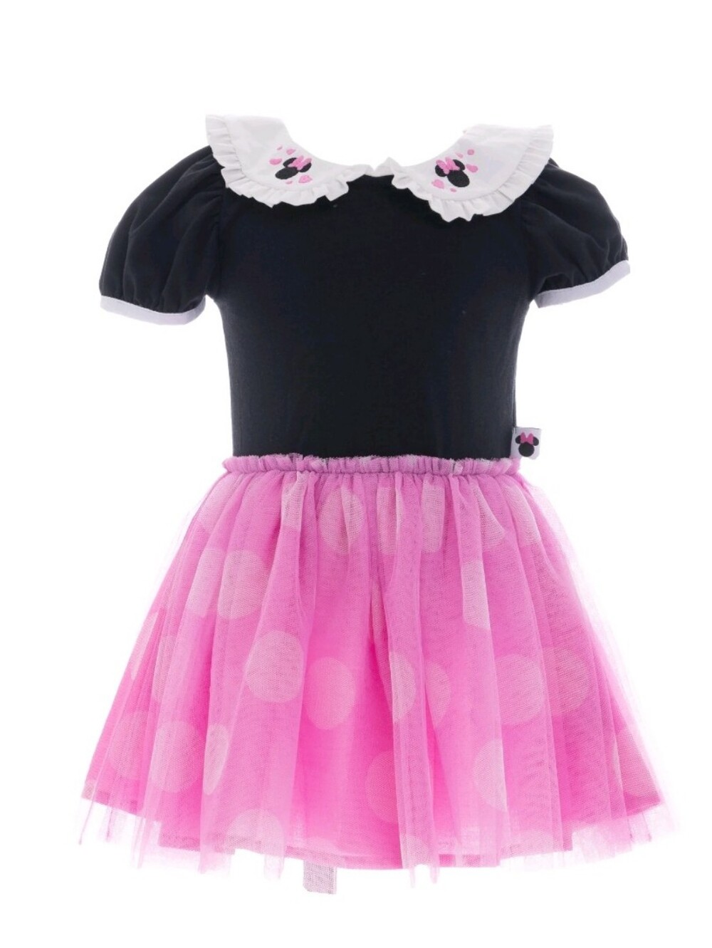 Disney Kids Pink and Black Tulle Minnie Mouse Dress, Size 2T